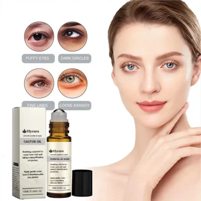 Elycura™ amber glass castor oil rollerball